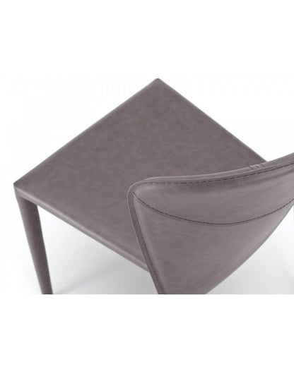 4x Sedia in similcuoio grigio scuro - Break