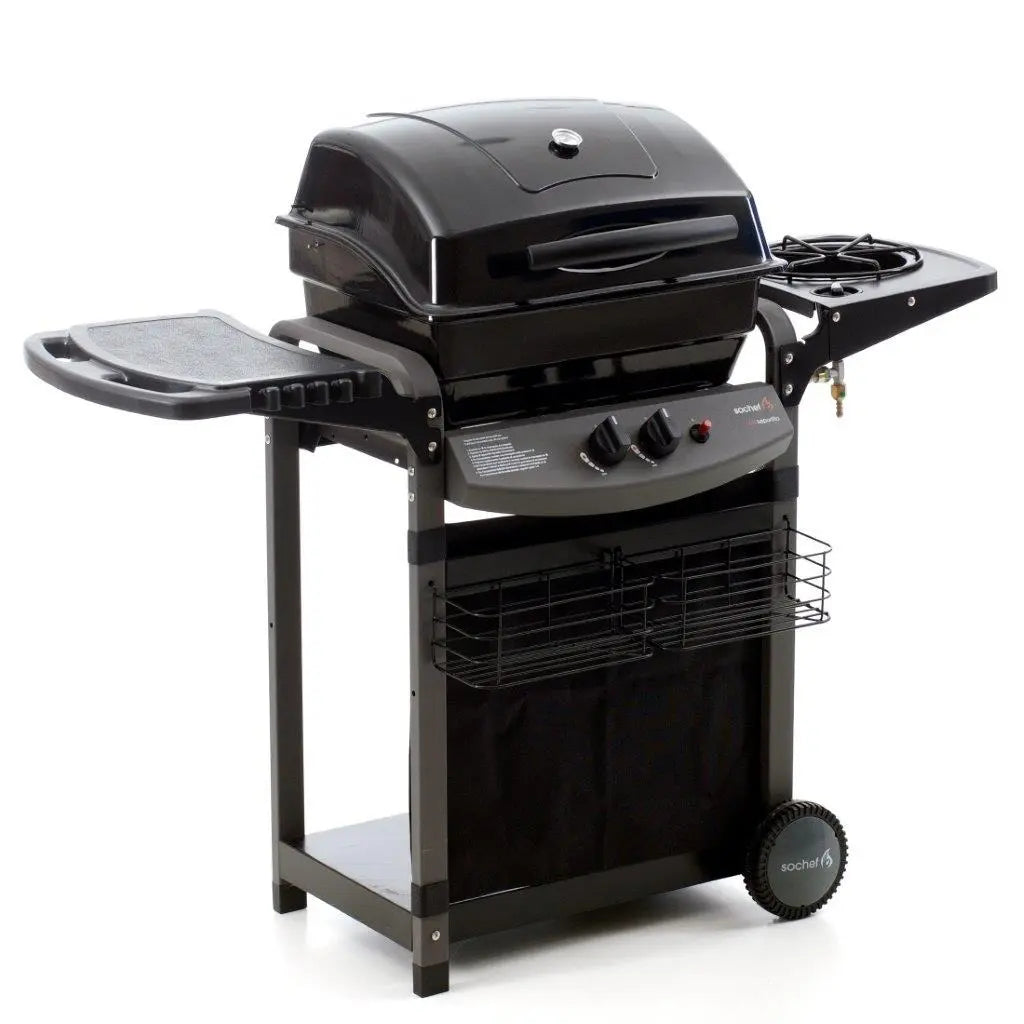 Barbecue a gas con sistema di cottura a pietra lavica cm 100x52x103 h