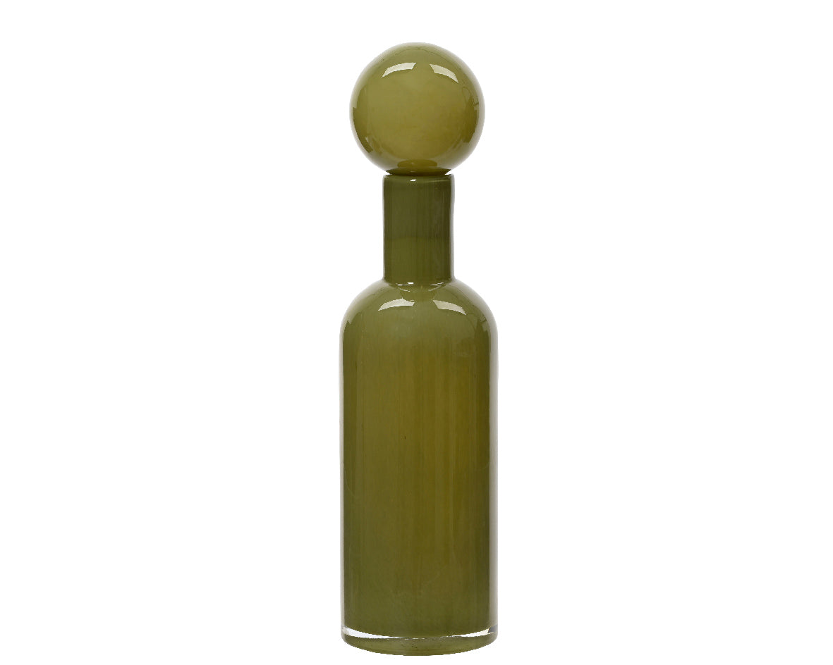Grüne Glasvase h. 38 cm x Durchmesser 10 cm