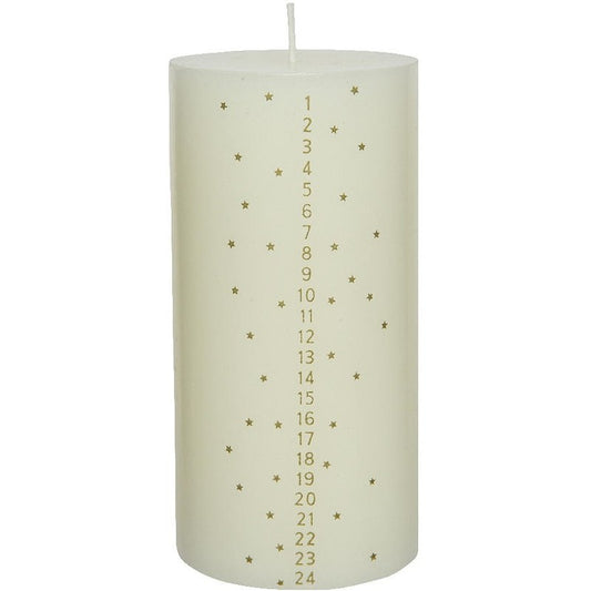 Candela dell’Avvento bianca Ø7.5 × H15 cm