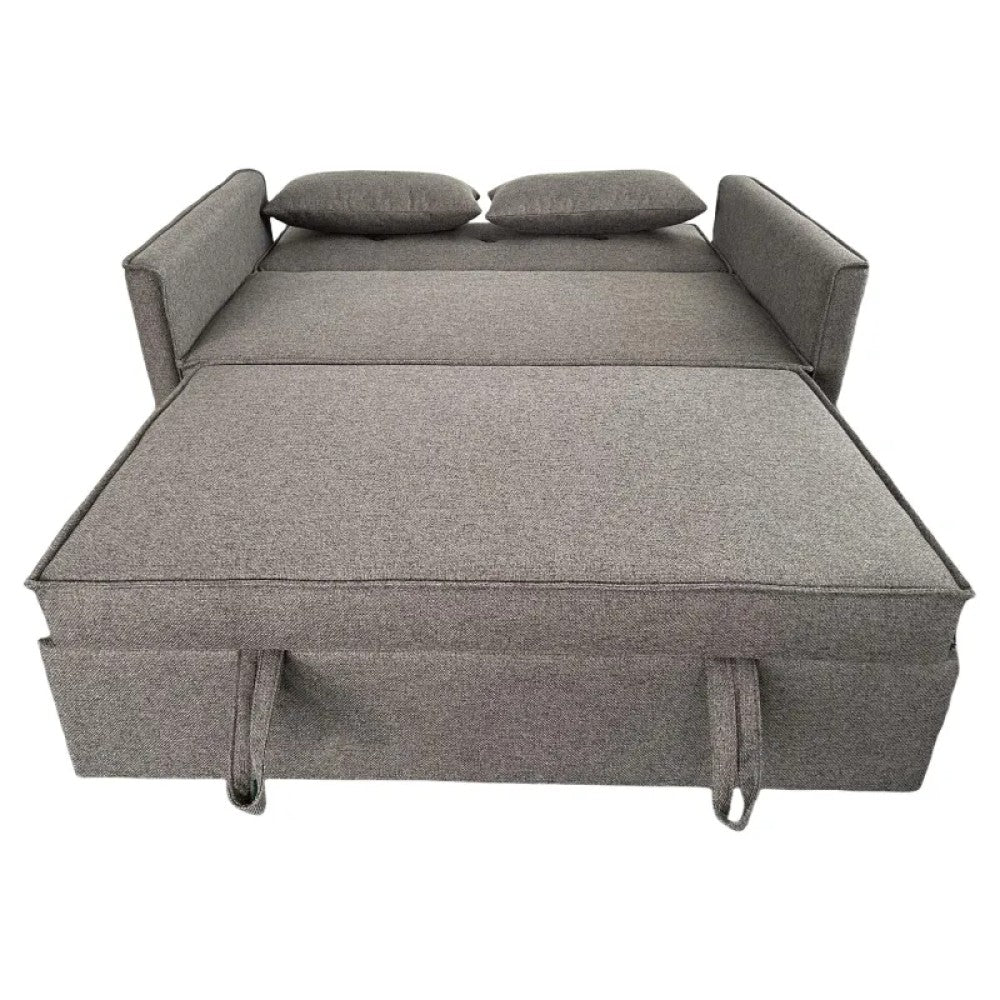Schlafsofa Steven aus dunkelgrauem Stoff, 130×86×80 cm
