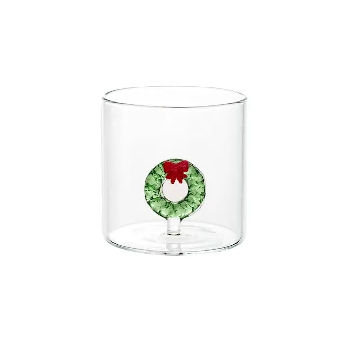 Bicchiere tondo in vetro borosilicato Christmas Miniatures 30 cl - 1 pezzo assortito