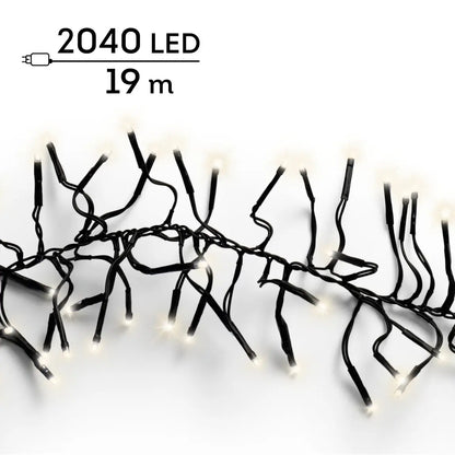 Catena luminosa LED Cluster bianco caldo da esterno 19 m