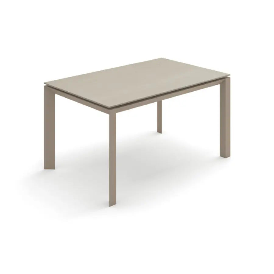 Account 24 extendable table with sand ceramic top and metal legs 140-220x90x75h cm