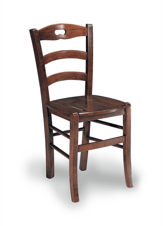 Sedia Loris in legno massello noce cm 39x36x87h