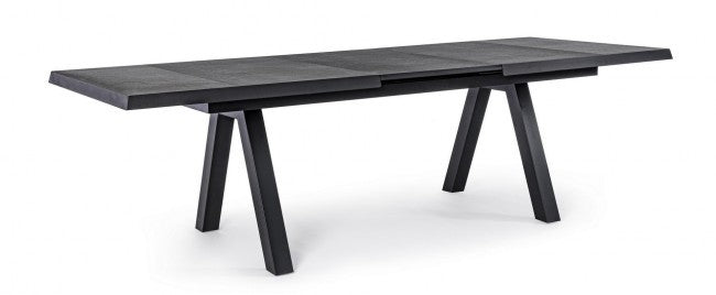 Konnor anthrazitfarbener ausziehbarer Gartentisch 205-265x103x78h cm