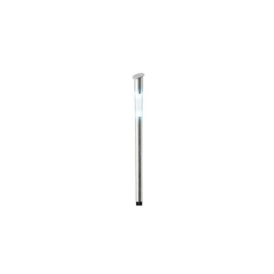 Segnapasso solare LED da esterno in acciaio H57 cm luce bianca fredda