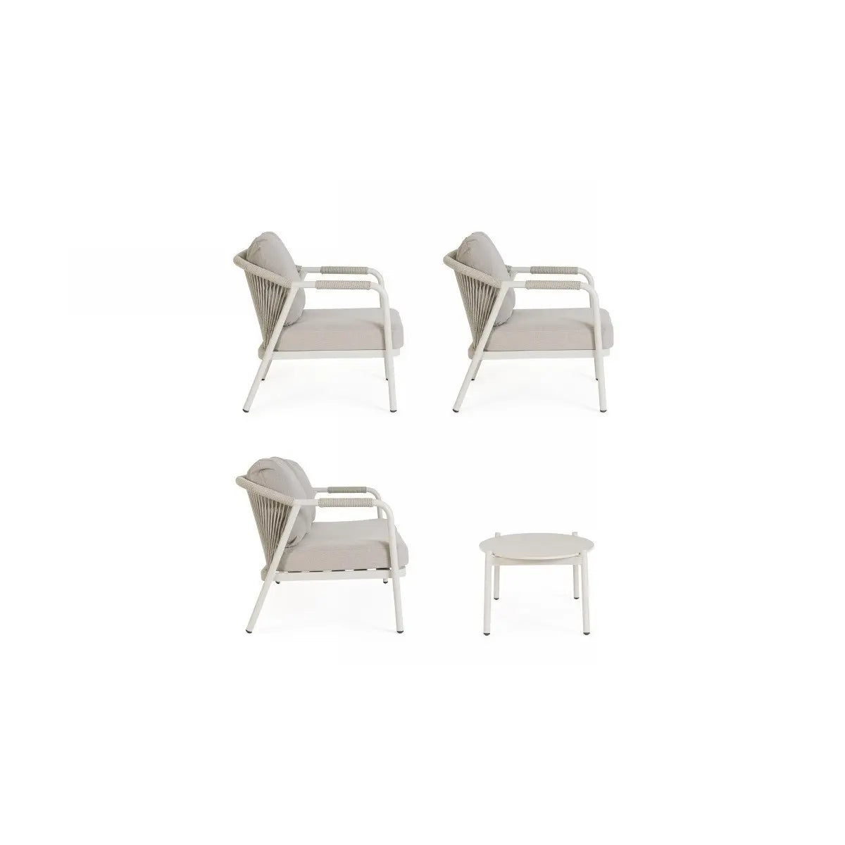 Bizzotto Miravet Wall 4-Sitzer-Gartenlounge-Set aus Aluminium mit Couchtisch