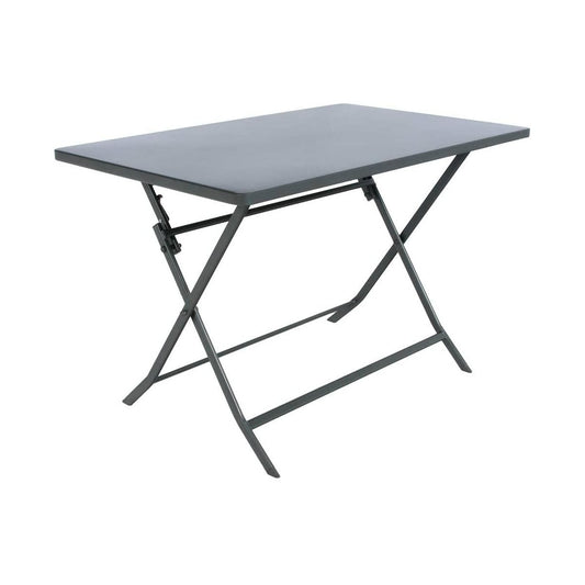 Greensboro folding rectangular table 4 places graphite 110x70x71 cm