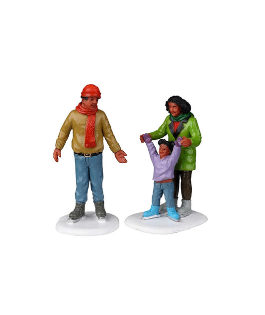 Set 2 statuette Lemax Family Ice Follies in resina 6,7 × 4 × H7,5 cm