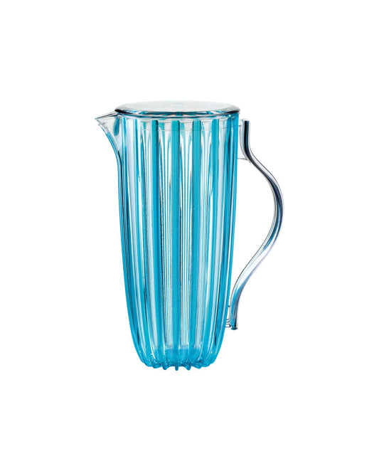 Carafe with pin-up lid, light blue color 19.5 x 13 x H 27 cm