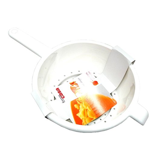 Colander with handle Ø 24 cm, white colour