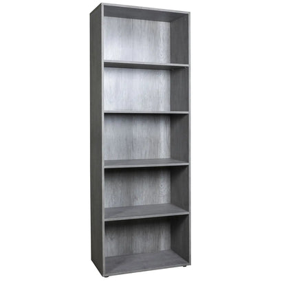 Bookcase with 5 concrete shelves 68.8x35.3x200 composed