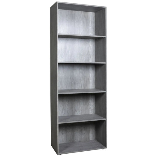 Librería con 5 estantes hormigón 68,8x35,3x200 compuesta