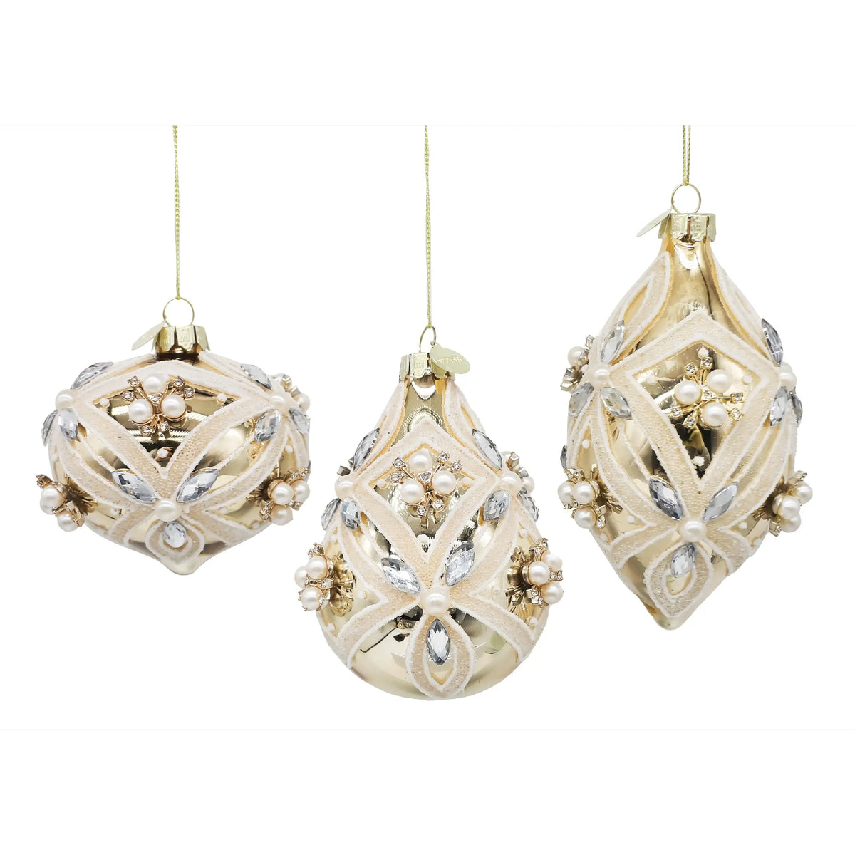 Pendaglio natalizio Extravagance in vetro oro assortito – 1 pezzo assortito