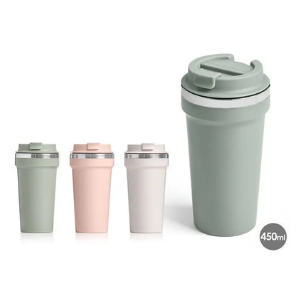 Thermal mug with lid 450 ml assorted colours