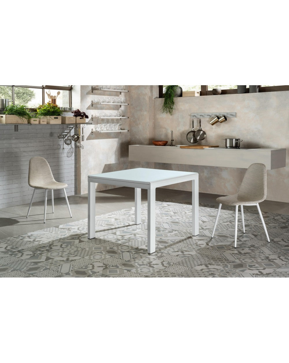 Tavolo Allungabile Bianco Extrawhite 90-163,5x90 cm - Banner