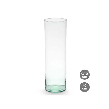 Vase aus recyceltem Glas Ø12x40h