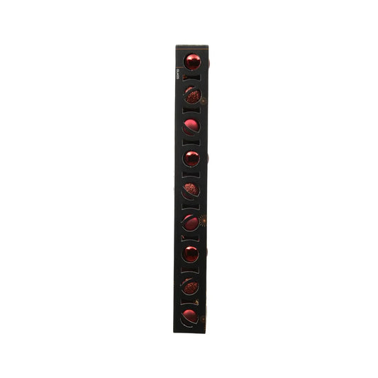 Box 9 palline di Natale in vetro rosso scuro lucide e opache Ø3 cm