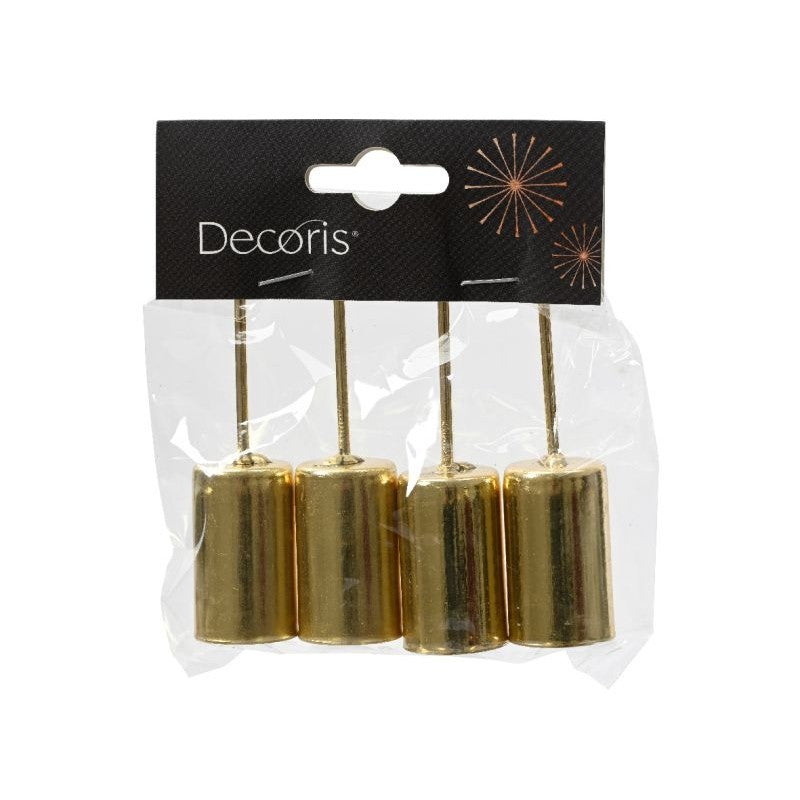Set 4 portacandele Decoris oro Ø2.3 × H9.2 cm