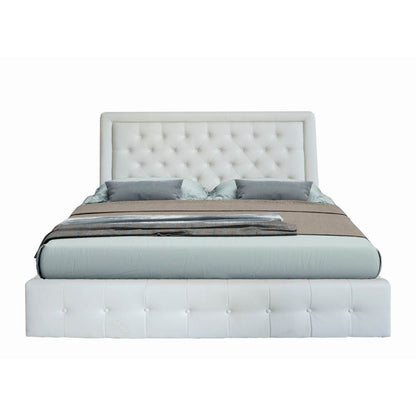 Letto matrimoniale contenitore Buttonsquare bianco testiera trapuntata con cornice