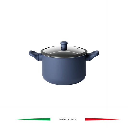 Cook&Color pasta cooker with lid Ø 22.5 cm, navy blue colour