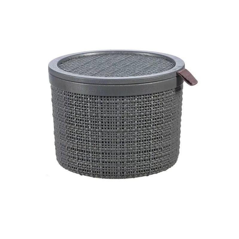 Curver Cesta de yute con tapa gris 2l cm 17x17x13 h