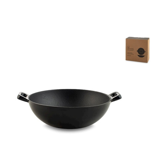 Wok Ø 24 cm in ghisa smaltata con 2 manici