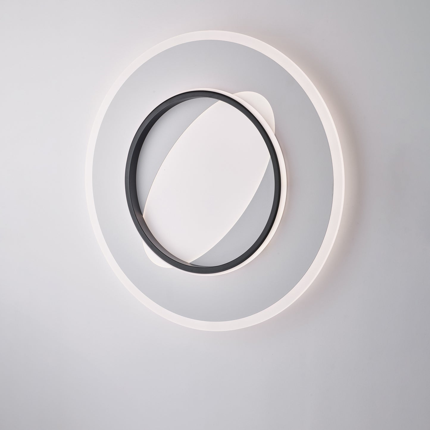 Plafoniera Rotonda in Metallo e Alluminio Bianco e Nero con LED CCT