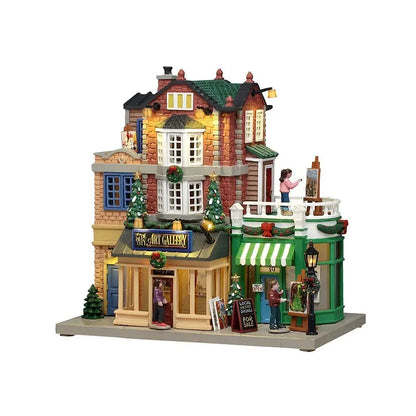 Lemax Olde City Art Gallery illuminata 21,5 × 13 × H20,5 cm a batteria