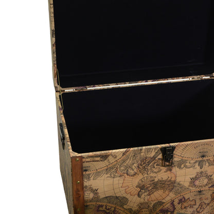 Rectangular brown eco-leather trunk 1-3cm60x40h42