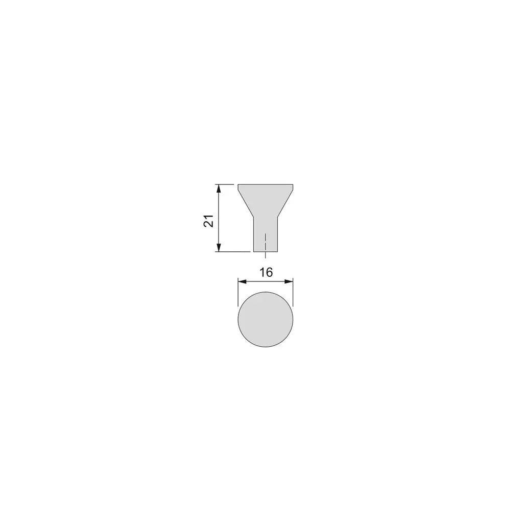 Pomo para mueble Albal D16 mm, Zamak, Cromo brillo