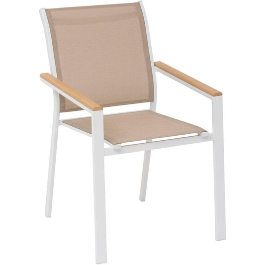 Essentia Stuhl mit Armlehnen leinenweiß 63x56x88h cm