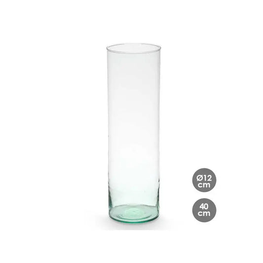 Vase aus recyceltem Glas Ø12x40h