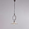 Lampadario nero ruggine, ceramica bianco marrone, 1 luce, Ø30 cm