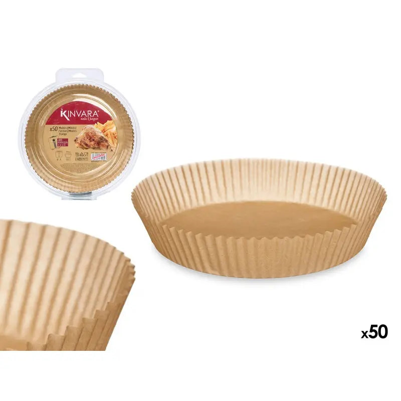 Set de 50 moldes de papel para freidoras.
