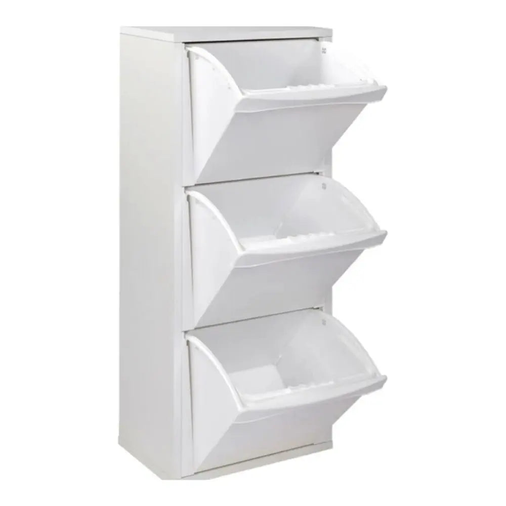 Mueble papelera blanco con 3 compartimentos 40x26x101h cm