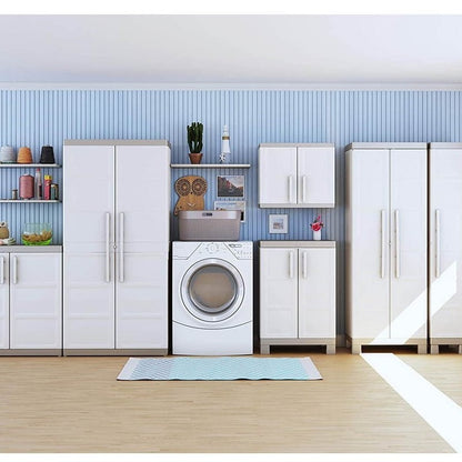 Armario multiusos de dos puertas y cuatro baldas Beige EXCELENCIA 89x54x h182 cm