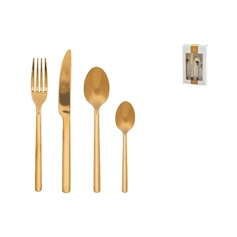 Servizio posate Pulse 24 pezzi in acciaio inox. finitura oro opaco