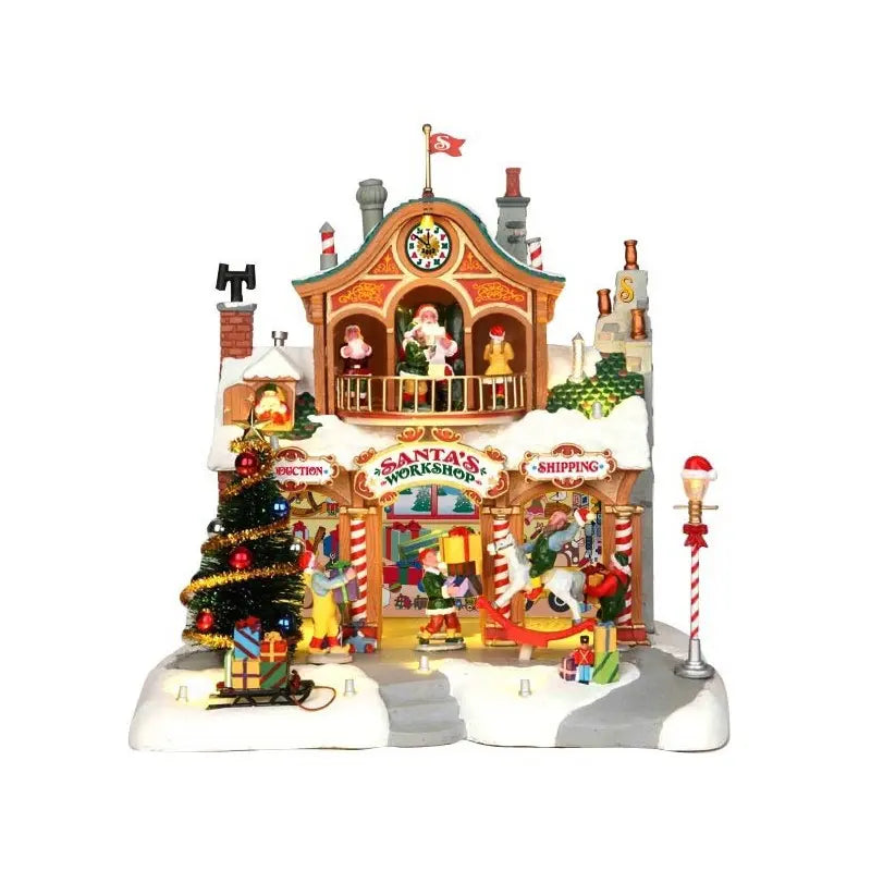 Lemax Santa’s Workshop 27,5 × 25 × H27 cm con adattatore