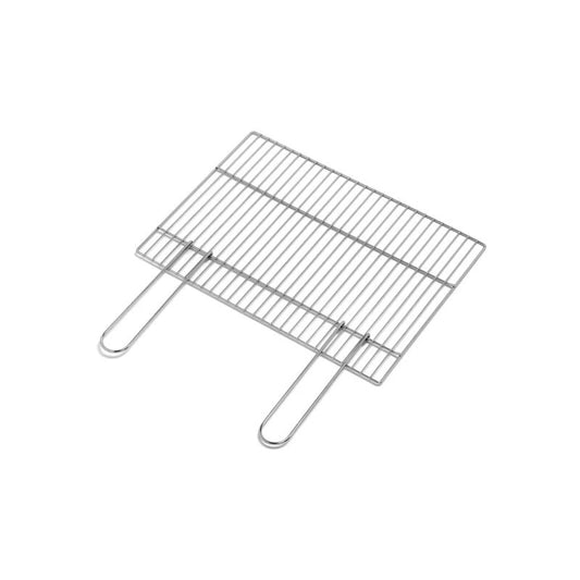 Parrilla cromada 57x40 cm con asas plegables