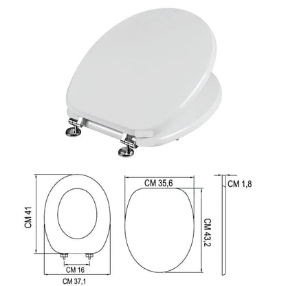 Copriwater ovale universale Premium in MDF bianco