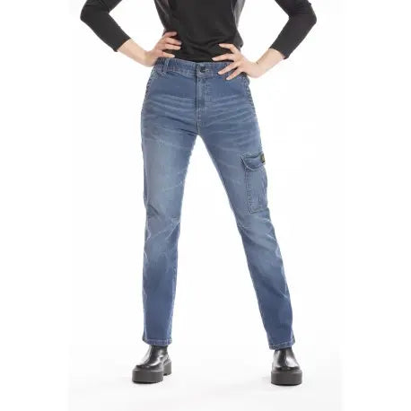 Jeans donna da lavoro Betty blu multitasche elasticizzati tg 44