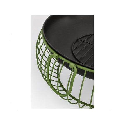 Bizzotto green Maylis brazier Ø57x22h in green painted steel