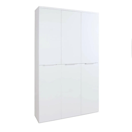 Mundi Kleiderschrank 6 Türen weiß lackiert 119,8x35,1x200 h cm