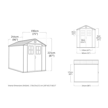 Casetta Keter Darwin 6x8 green cm 190x244x221 h