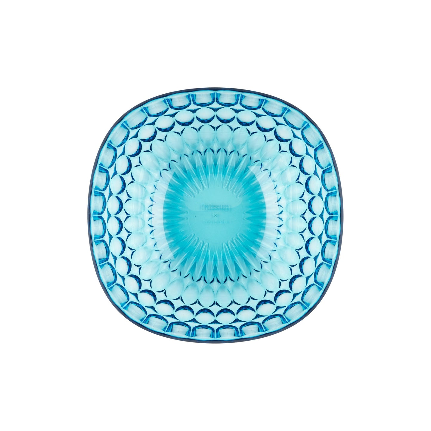 Contenitore Vanity Ø25 cm colore azzurro 25x25xh10,9 cm