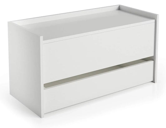 Baúl Contenedor Con Cierre Lento Y Cajón Grande Blanco