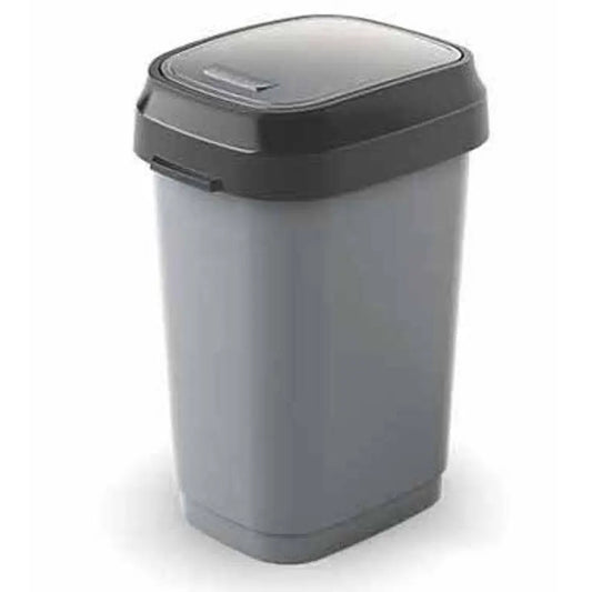 Keter Dual Swing S gray waste bin 25x19x32 h