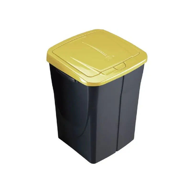 Papelera Ecobin antracita 45 L con tapa amarilla